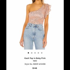 Lovers + Friends PInk Sequin Top